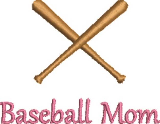Picture of Crossed Bats Mom Machine Embroidery Design
