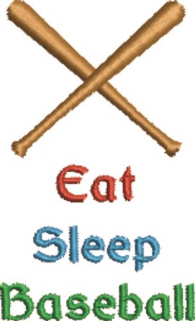 Picture of Crossed Bats Eat Machine Embroidery Design
