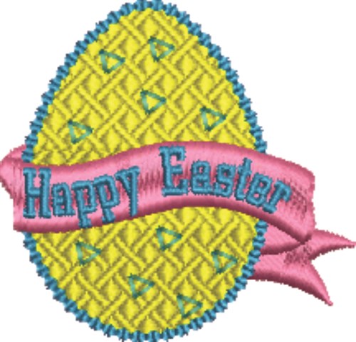 Happy Easter Egg Machine Embroidery Design