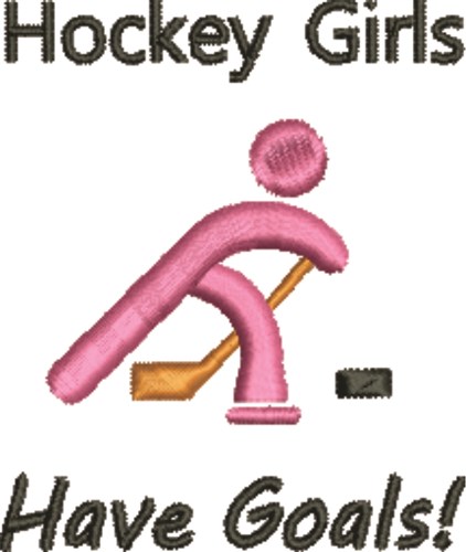 Hockey Girls Machine Embroidery Design
