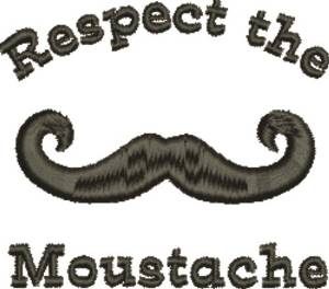 Picture of Mustache Respect Machine Embroidery Design