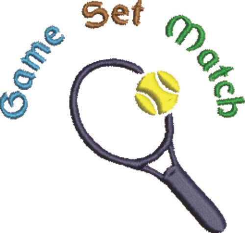 Tennis Game Set Machine Embroidery Design