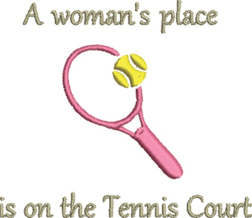 Tennis Woman Machine Embroidery Design