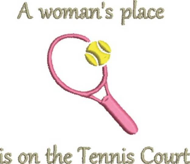 Picture of Tennis Woman Machine Embroidery Design