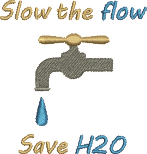 Save H2O Machine Embroidery Design