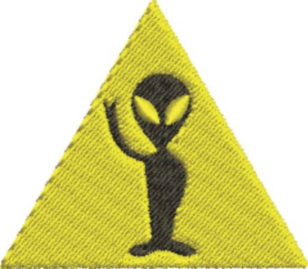 Picture of Alien Warning Sign Machine Embroidery Design