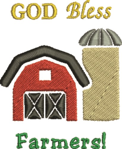 God Bless Farmers Machine Embroidery Design