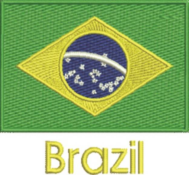 Picture of Brazil Flag Machine Embroidery Design