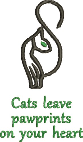 Cats Leave Pawprints Machine Embroidery Design