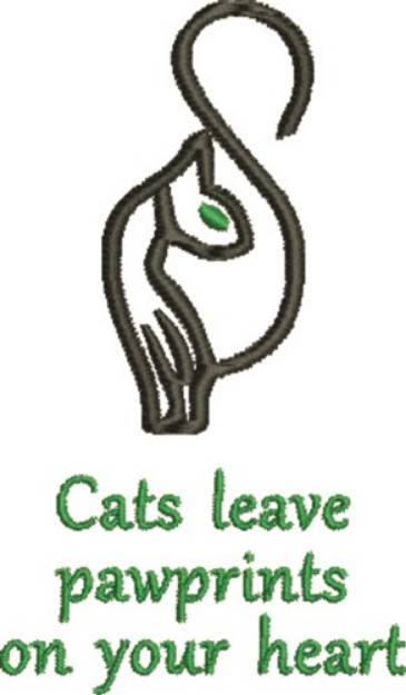 Picture of Cats Leave Pawprints Machine Embroidery Design