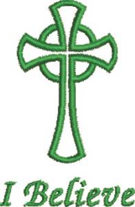 Picture of Celtic Cross I Believe Machine Embroidery Design