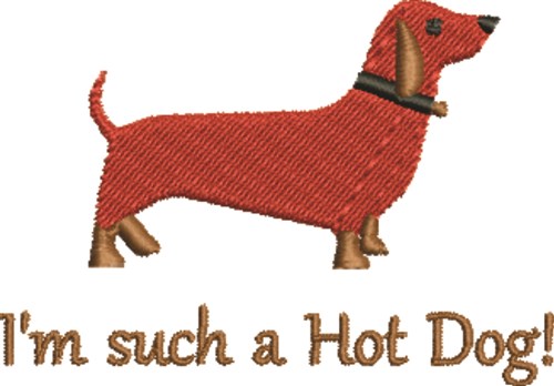Dachshund Hot Dog Machine Embroidery Design