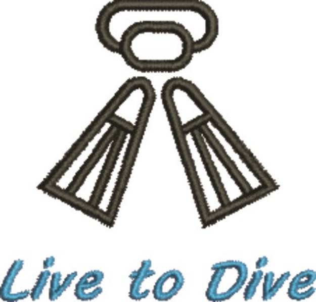 Picture of Live To Dive Machine Embroidery Design