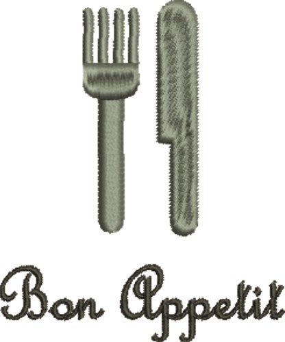 Bon Appetit Flatware Machine Embroidery Design