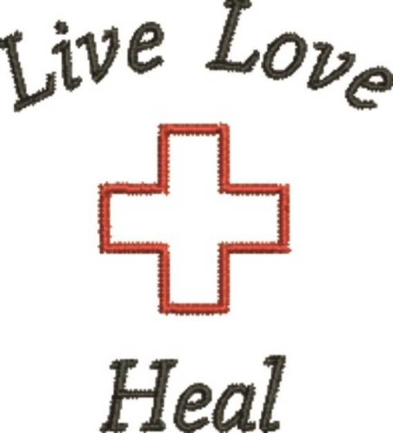 Picture of Live Love Heal Cross Machine Embroidery Design
