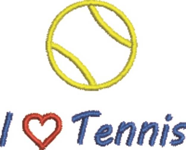 Picture of I Love Tennis Machine Embroidery Design