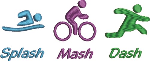 Triathlon Splash Mash Dash Machine Embroidery Design