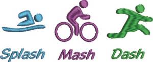 Picture of Triathlon Splash Mash Dash Machine Embroidery Design