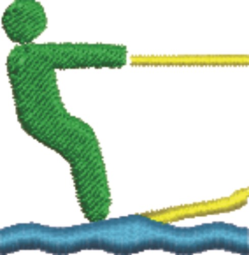Water Skiier Machine Embroidery Design