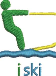 Picture of Water Skiier Machine Embroidery Design