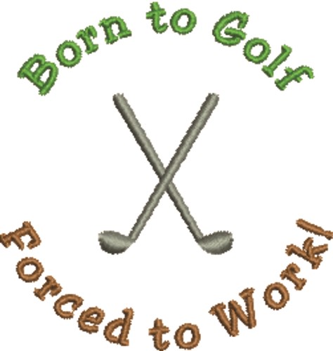 Born To Golf Machine Embroidery Design