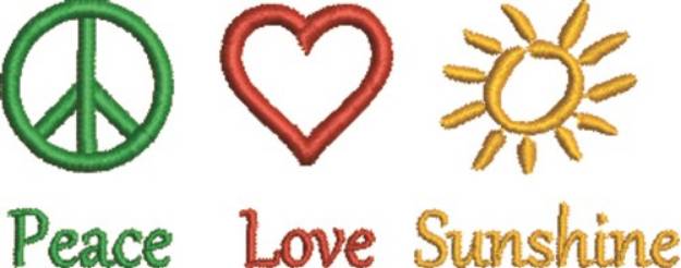 Picture of Peace Love Sunshine Machine Embroidery Design