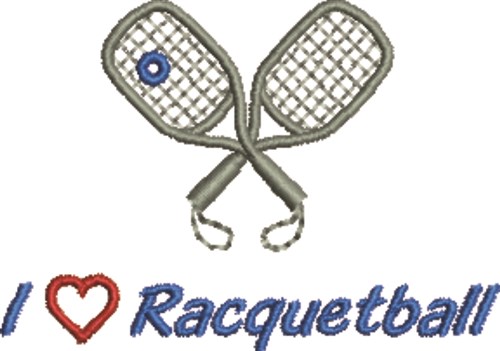 Love Racquetball Machine Embroidery Design