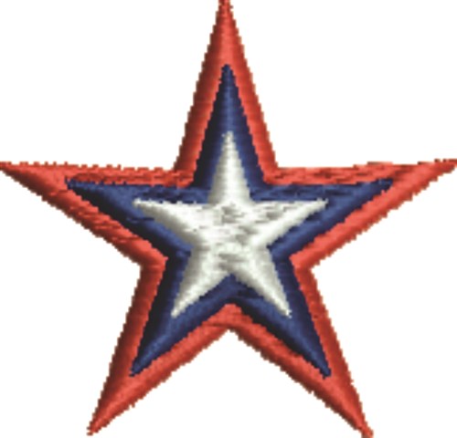 Tri Color Star Machine Embroidery Design