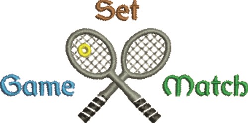 Tennis Game Machine Embroidery Design