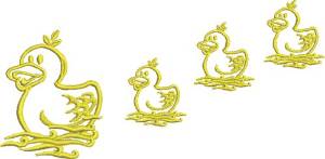 Picture of Duck Family Machine Embroidery Design
