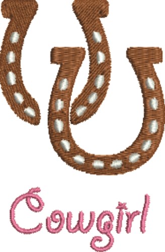 Cowgirl Horseshoe Machine Embroidery Design
