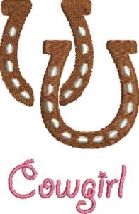 Picture of Cowgirl Horseshoe Machine Embroidery Design