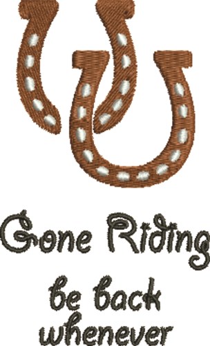 Gone Riding Machine Embroidery Design