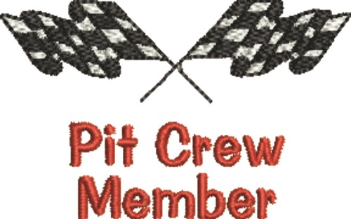 Pit Crew Member Machine Embroidery Design