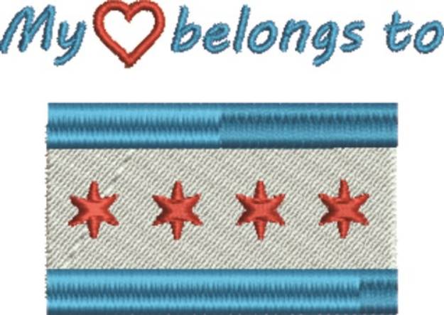 Picture of Heart Belongs Chicago Machine Embroidery Design