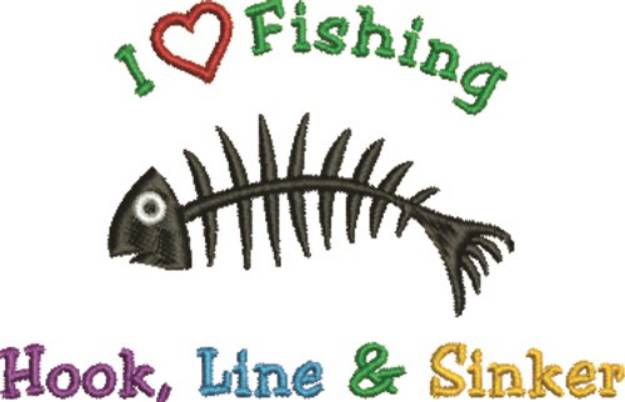 Picture of Love Fishing Machine Embroidery Design