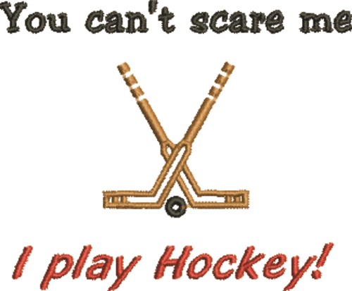 I Play Hockey Machine Embroidery Design