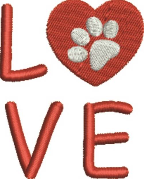 Picture of Paw Heart Machine Embroidery Design