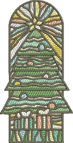 Stained Glass Tree Machine Embroidery Design