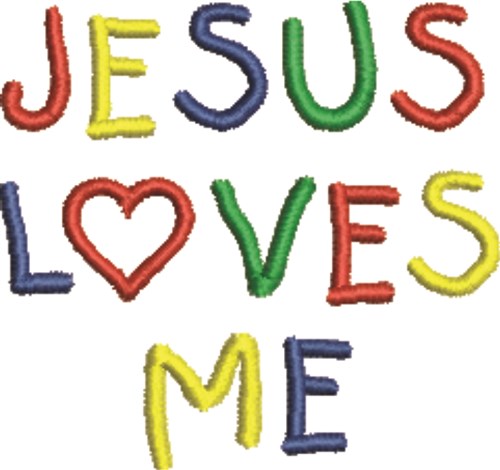 Jesus Loves Me Machine Embroidery Design