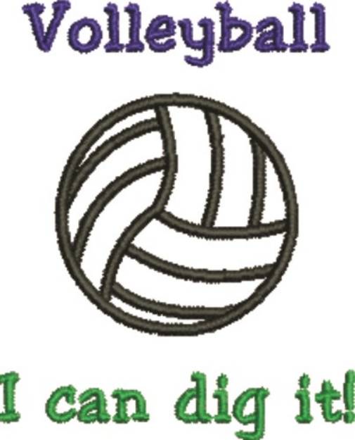 Picture of Volleyball Dig It Machine Embroidery Design