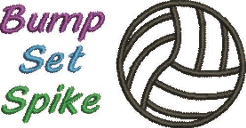 Bump Set Spike Machine Embroidery Design