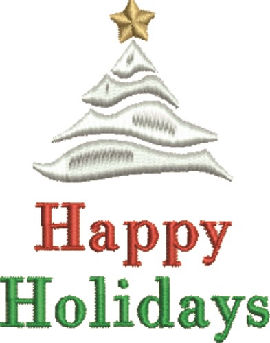 Happy Holidays Machine Embroidery Design