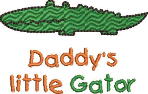 Daddys Little Alligator Machine Embroidery Design