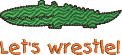 Lets Wrestle Alligator Machine Embroidery Design