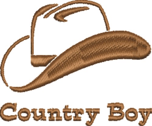 Cowboy Hat Country Boy Machine Embroidery Design