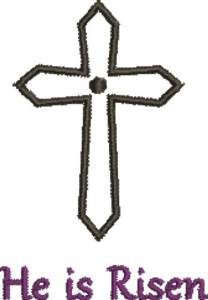 Picture of Crucifix He Is Risen Machine Embroidery Design