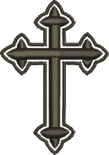 Black Bold Crucifix Machine Embroidery Design