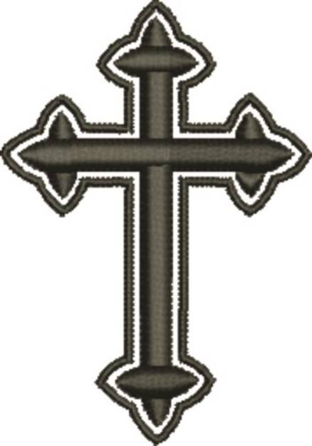 Picture of Black Bold Crucifix Machine Embroidery Design