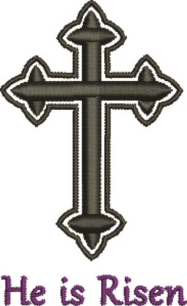 Picture of Black Bold Crucifix Risen Machine Embroidery Design